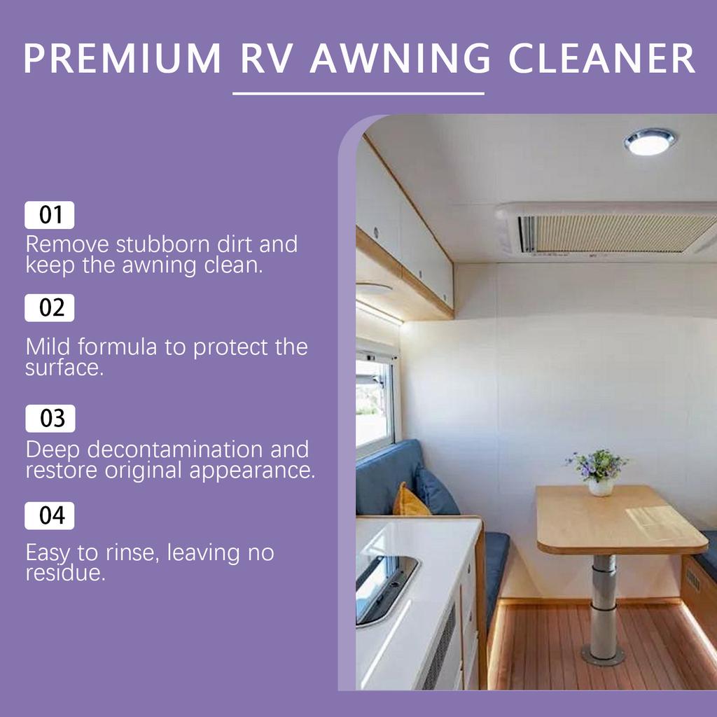 Rayhong RV Awning-Specific Cleaner: Deep Cleaning Without Damage, Easily Removes Mildew and Stains, Keeps Fabric Fresh 120ml