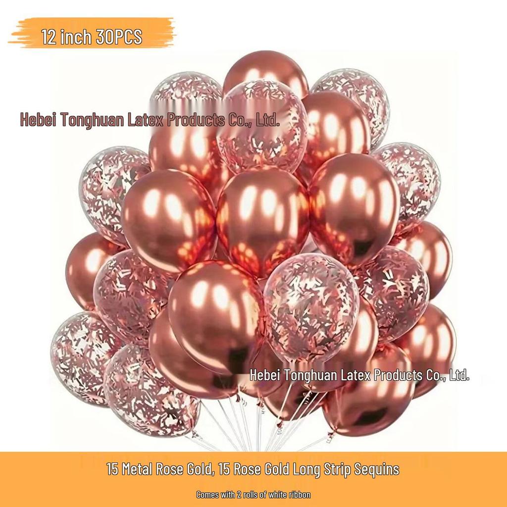 New Year Matte Glitter Metallic Latex Balloon Set for Decorative Photo Atmosphere