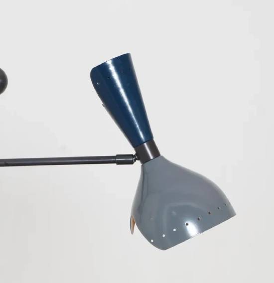 Трехрожковая люстра Спутник в итальянском стиле из необработанной латуни – Подвесной потолочный светильник в стиле модерн середины века