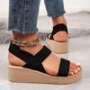 New Minimalist Slingback Wedge Sandals Outdoor Summer Lightweight Slides Solid Color Thick Bottom Ladies Shoes Female Sandals