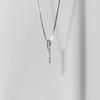 Hermosa:J N034 925 Silver Necklace, Silver Necklace, Rose Gold 14K Necklace, Stick Bar Layered Necklace