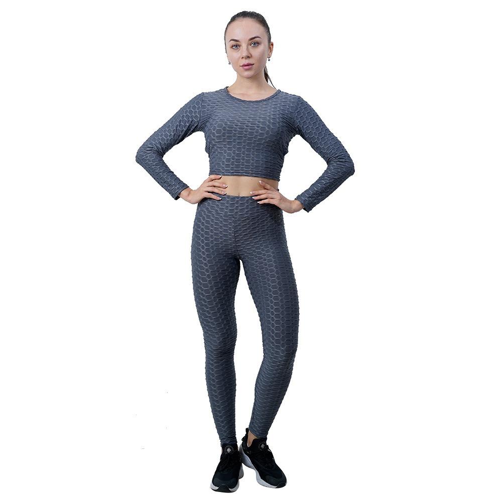 Комплект для йоги Женская одежда для йоги Bubble Yoga Бег Фитнес Одежда с высокой талией Персиковый подъем бедер Одежда для йоги