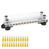 Universal Double Row Bar Terminal Electric Junction Box 12V 150A 4 Double Bar Studs Bus Bars