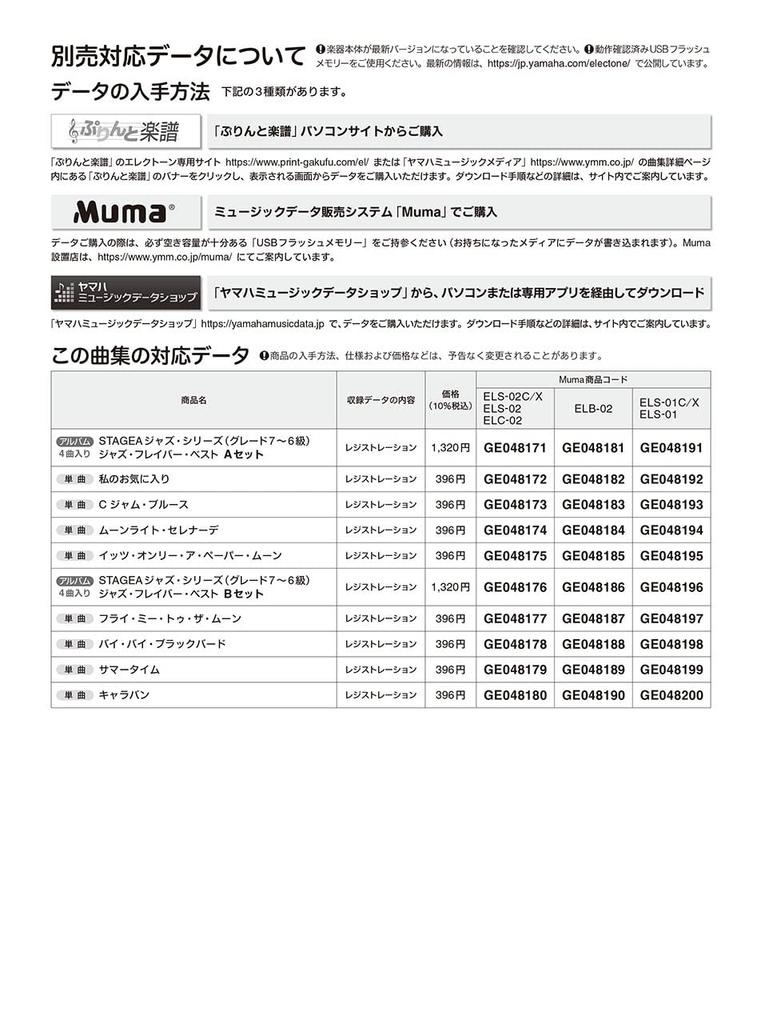 STAGEA Jazz Grade JAZZ FLAVOR BEST Серия джазовых пьес Уровень 7-6 (STAGEA 7-6)