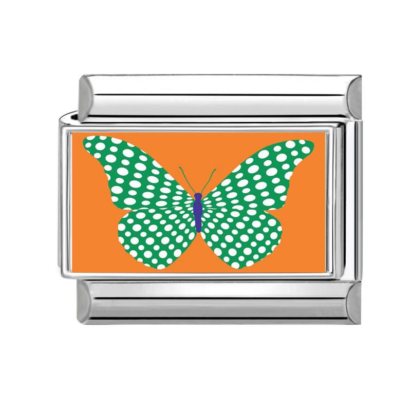 Новая серия Brilliant Colorful Flower Butterfly Итальянские Шарм-Звенья Подходят для 9-мм Браслета из Нержавеющей Стали Женские Мужские DIY Изготовление Украшений
