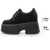 11cm New Synthetic Suede Leather Pumps Fashion Comfy Spring Autumn Microfiber Chunky Sneakers Women Platform Wedge Shoes