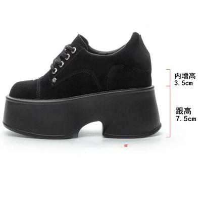 11 см новые туфли-лодочки из искусственной замши модные удобные весенне-осенние кроссовки из микрофибры на толстой подошве женские туфли на платформе и танкетке