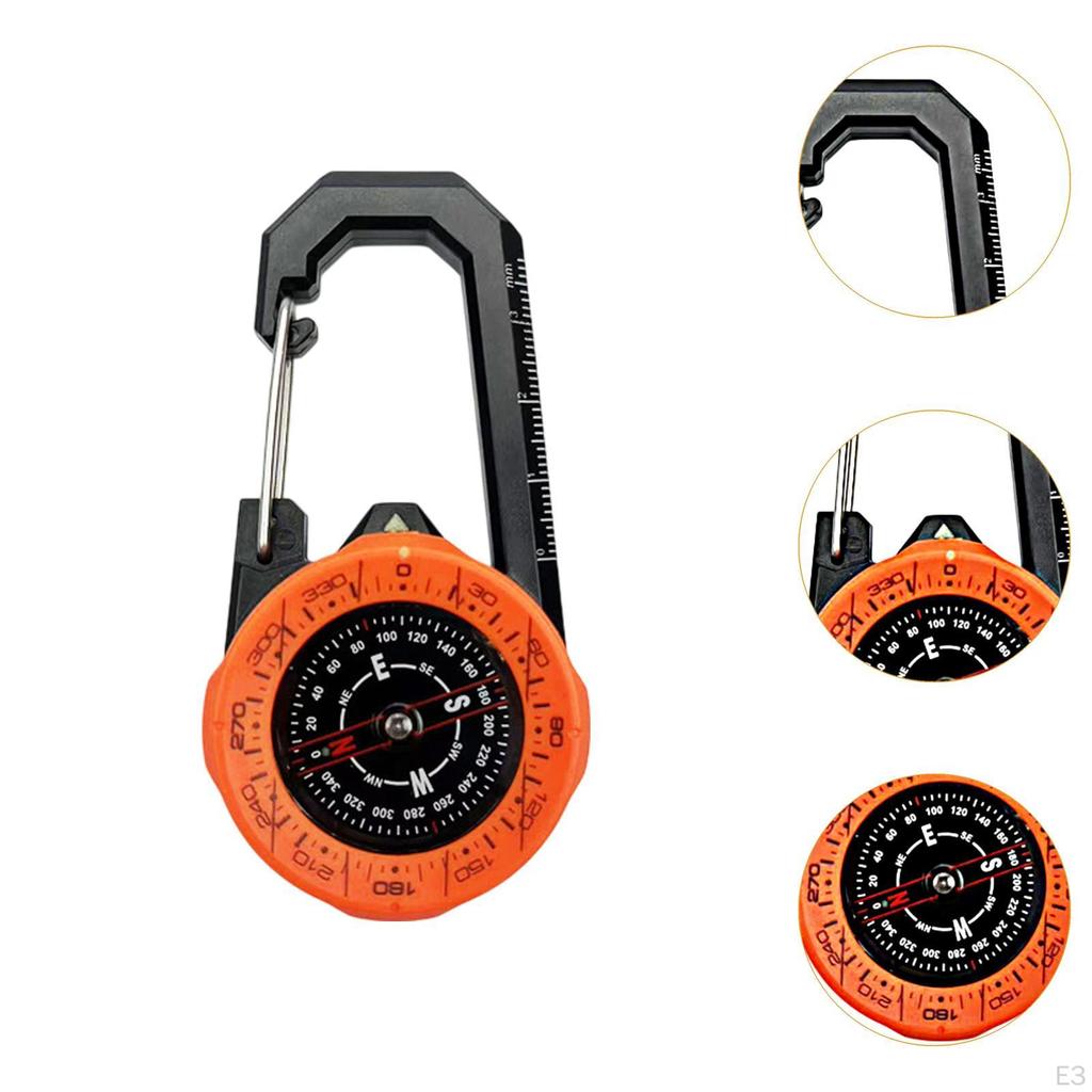 Походный компас, точный, легкий, светящийся в темноте, инструмент для отдыха на природе с карабином для путешествий