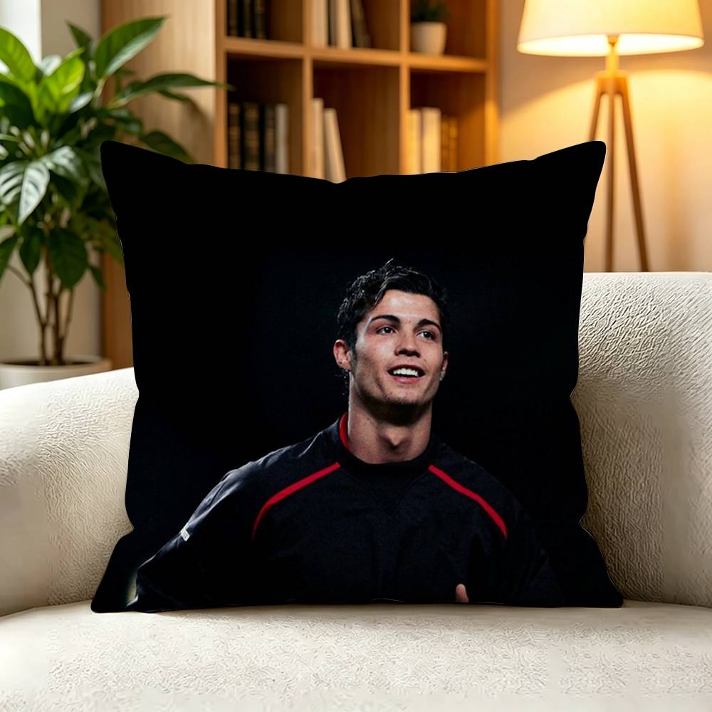 CCristiano Ronaldo Football Legend Sports Pillow Case Square DoubleSided Sofa Cushion Cover Bedroom Bedside Pillow