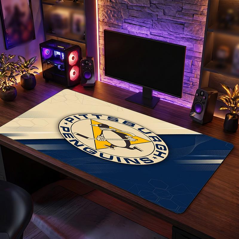 Pittsburgh Penguins Pattern Mousepad Anti?Slip Rubber Desk Pad For Gaming Working Desktop Decoration