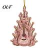 Western Cowboy Tree Decoration Guitar Hanging Ornament, 2D Flat Acrylic Pendant, or Country Music Theme, Small Gift for Musicians Hat Boots Christmas