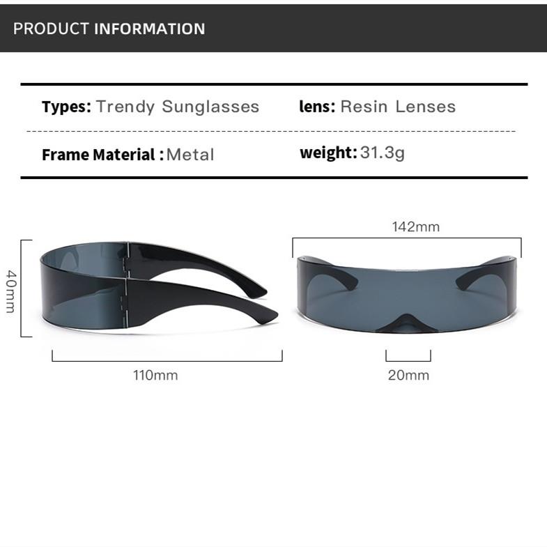 Солнцезащитные очки Unibody в стиле научной фантастики в стиле панк, трендовые, классные, для девушек, онлайн, знаменитостей, костюмы для косплея, вечерние, бальные, нарядные, очки