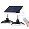 New Double Head Solar Pendant Light Outdoor Indoor Solar Lamp With Line Warm White/White Lighting For Camping Garden Yard