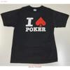 Винтажная футболка I Love Poker Размер L Азартные игры Новинка WPT Папа Смешная Y2k Винтажная Повседневная Универсальная Мягкая Дизайнерская Одежда