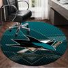 1PC Shark City Lights Round Rug, Non-slip Chair Mat, Home Decor, Circle Carpet Perfect for Office, Bedroom, Living Room,Christmas gift