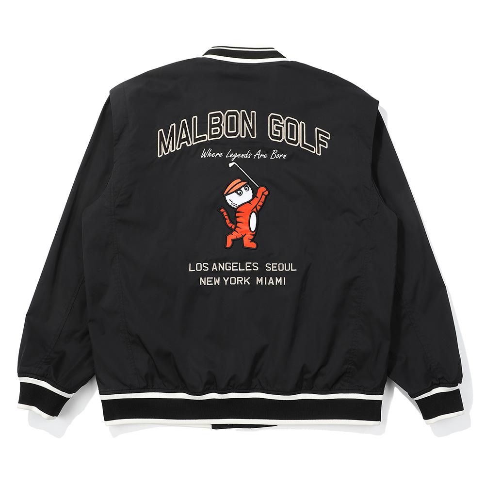 Malbon Golf Tiger Bucket Stadium Jacket Black