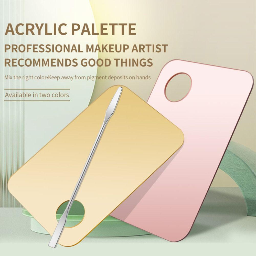 Plate witn Spatula Rod Blending Plate Makeup Palette Nail Art Palette Foundation Mixing Tray