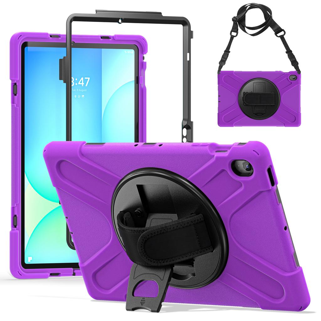 Чехол-подставка для Samsung Galaxy Tab S10 FE+ SM-X620/SM-X626B, ТПУ ПК силиконовая накладка для планшета с плечевым ремнем