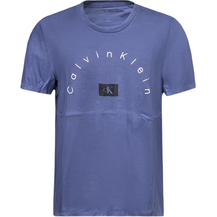 Calvin Klein Джинсовая футболка с логотипом, удобная, простая, с круглым вырезом, с коротким рукавом, мужские футболки, синяя 8RB8011S-420