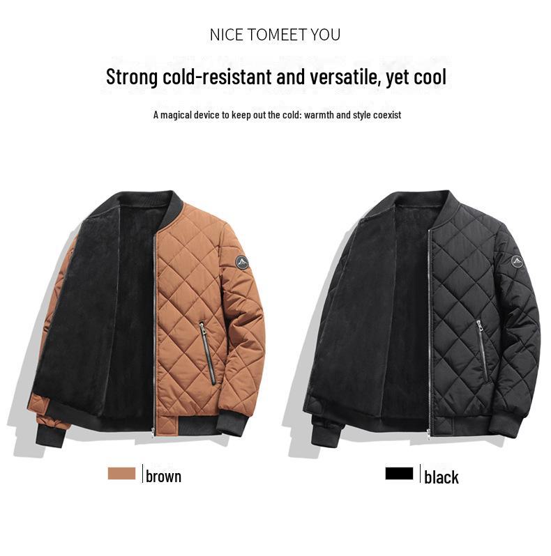 Мужская зимняя пуховая бейсбольная куртка большого размера 2025 с воротником-стойкой