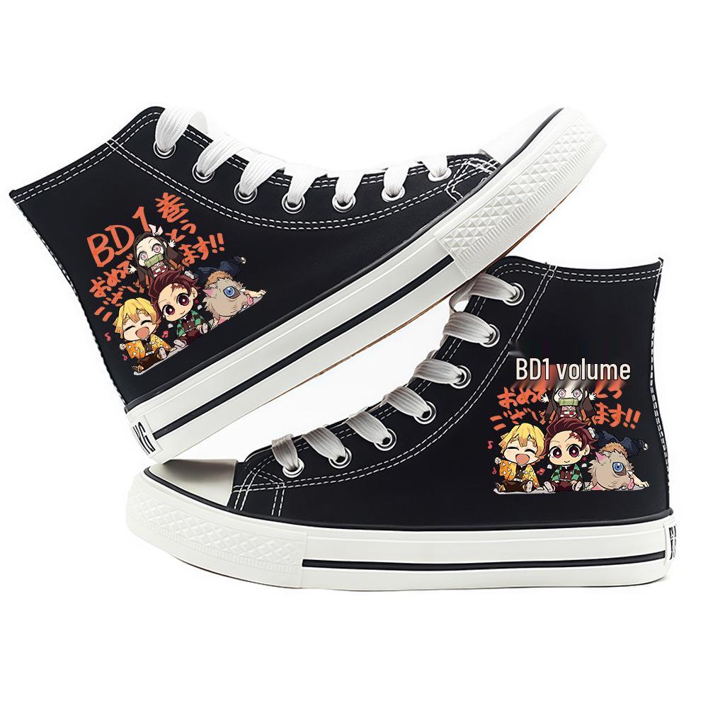 Demon Slayer Canvas High-top Skate Shoes - Unisex Cartoon Fashion