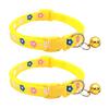 2 Pcs Pet Collar with Bell Floral Design Cat Collar with Buckle Adjustable Puppy Collar for Tiny Boys Girls Kitten Dogs Small Animals