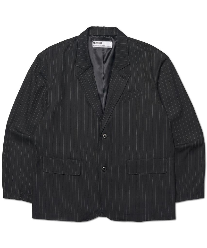 Пиджак NOMANUAL с двумя пуговицами - Черная полоска