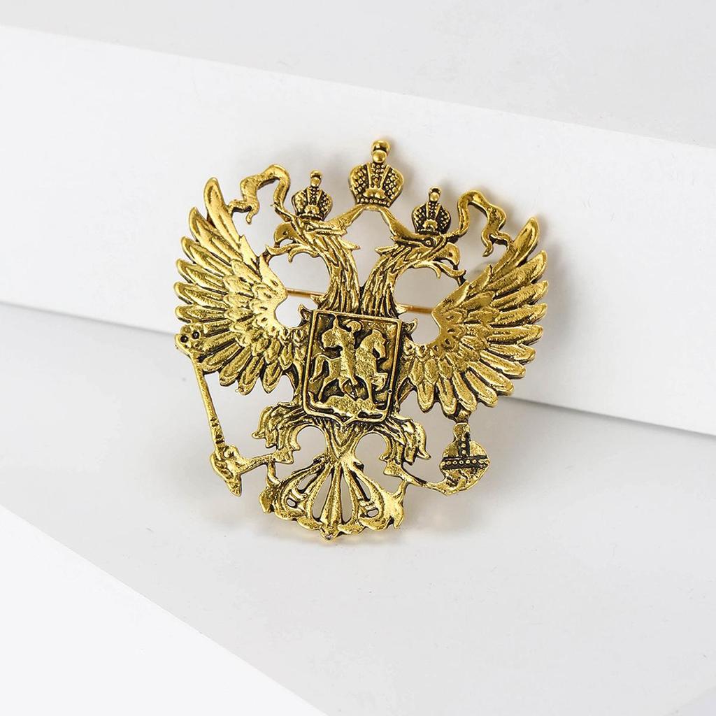 Величественная двуглавая орлиная брошь: Оригинальный мужской аксессуар для куртки
