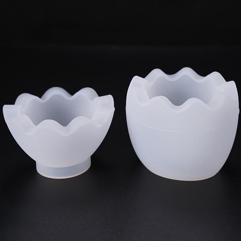 Egg Shape Candle Jar Mold Storage Box Silicone Mold With Lid Egg Candle Cup Gypsum Dripping Mold Craft Making Molds Decoration