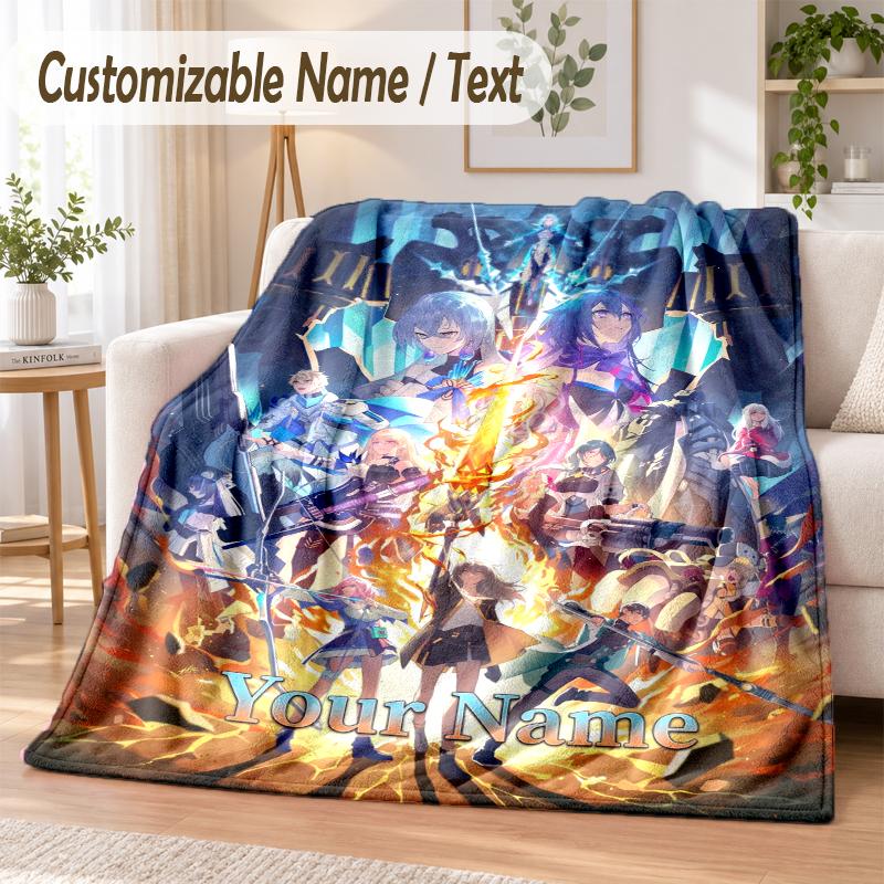 Honkai Star Rail Custom Name Flannel Throw Blanket Soft Warm for Sofa Bed Indoor Home Use