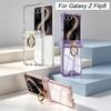 Защитный чехол с угловой защитой от ударов (airbag) для Samsung Galaxy Z Flip 8 7 6, с кольцом-держателем, из твердого пластика, прозрачный чехол для Galaxy Z Flip8