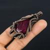 Рубиновый кулон Ювелирные изделия из драгоценных камней, Кулон ручной работы, обернутый медной проволокой 999 пробы, Ювелирные изделия новейшего дизайна