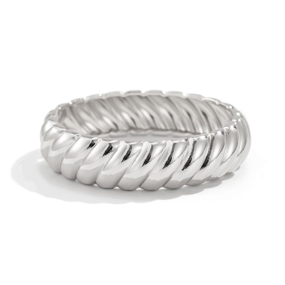 Толстый браслет с текстурой нити золото серебро женский ручной браслет ретро пружинный браслет мужчины женщины