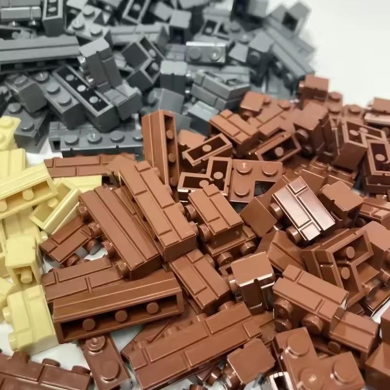 100 шт. Строительный блок Симуляция Городская стена Кирпич 1x2 1x3 1x4 Точки Строительный блок DIY Модель Аксессуары Совместимый 98283 15533