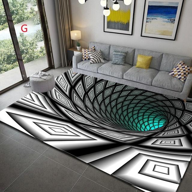 Vortex Illusion Carpet Entrance Door Floor Mat Abstract Geometric Optical Doormat Non -Slip Floor Mat Living Room Decor Rug