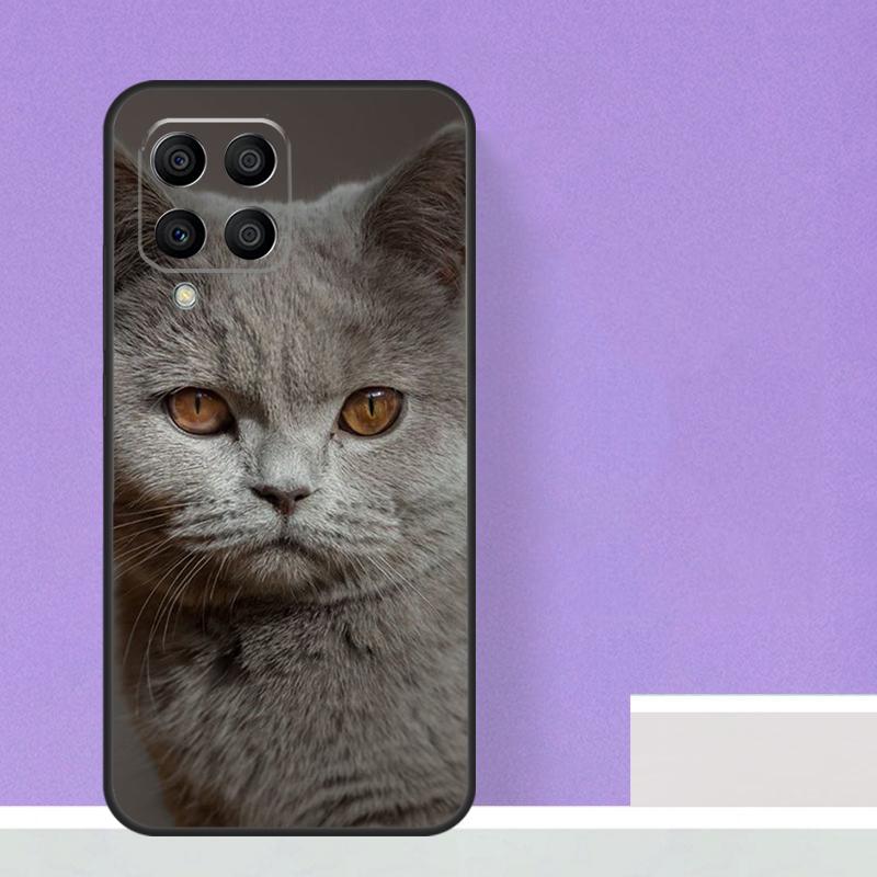 British Shorthair Cat For Samsung Galaxy M13 M33 M53 M12 M32 M52 M14 M34 M54 M20 M51 M21 M30s M31s M15 M55 Case