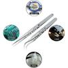 2pcs Stainless Steel Accuracy Curved And Straight Tweezers Set for Gardening and Model Making with Ergonomic Design