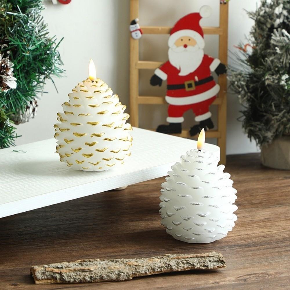 Paraffin Wax Christmas LED Candle Lights Electric Lights Fake Candles Christmas Ornaments