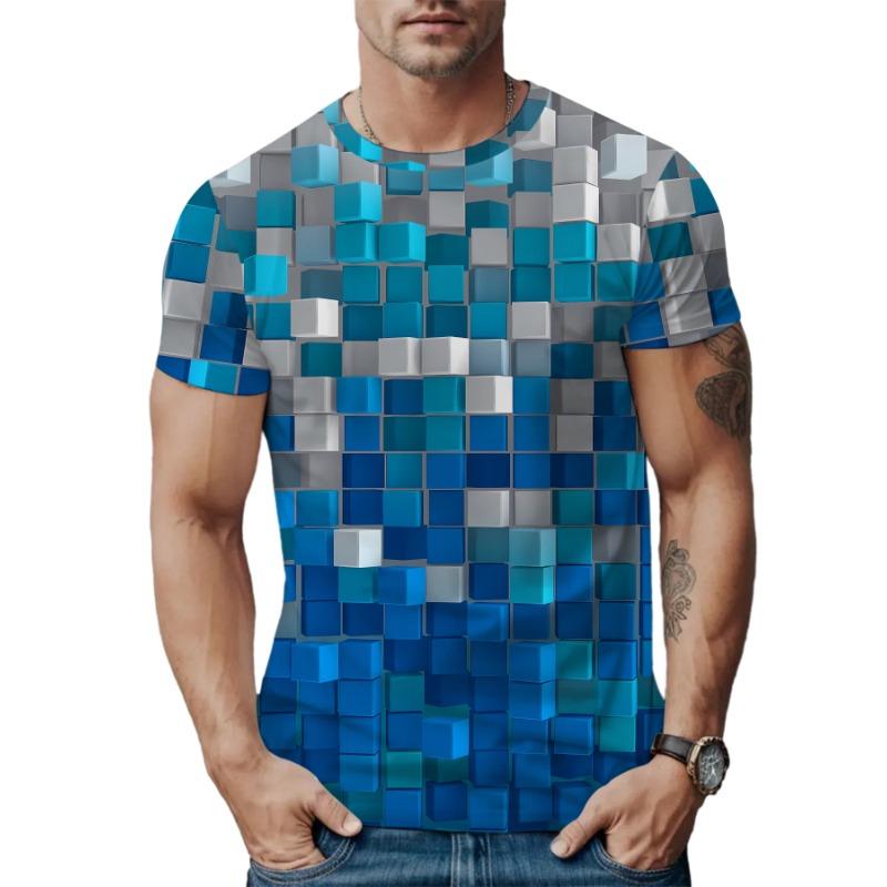 Новая мужская повседневная футболка с короткими рукавами, напечатанная на 3D-принтере, с персонализированным абстрактным и забавным узором
