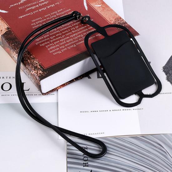 Силиконовый держатель для телефона на заднюю панель со шнурком, чехол-кармашек, ремешок-ожерелье, шейный шнурок