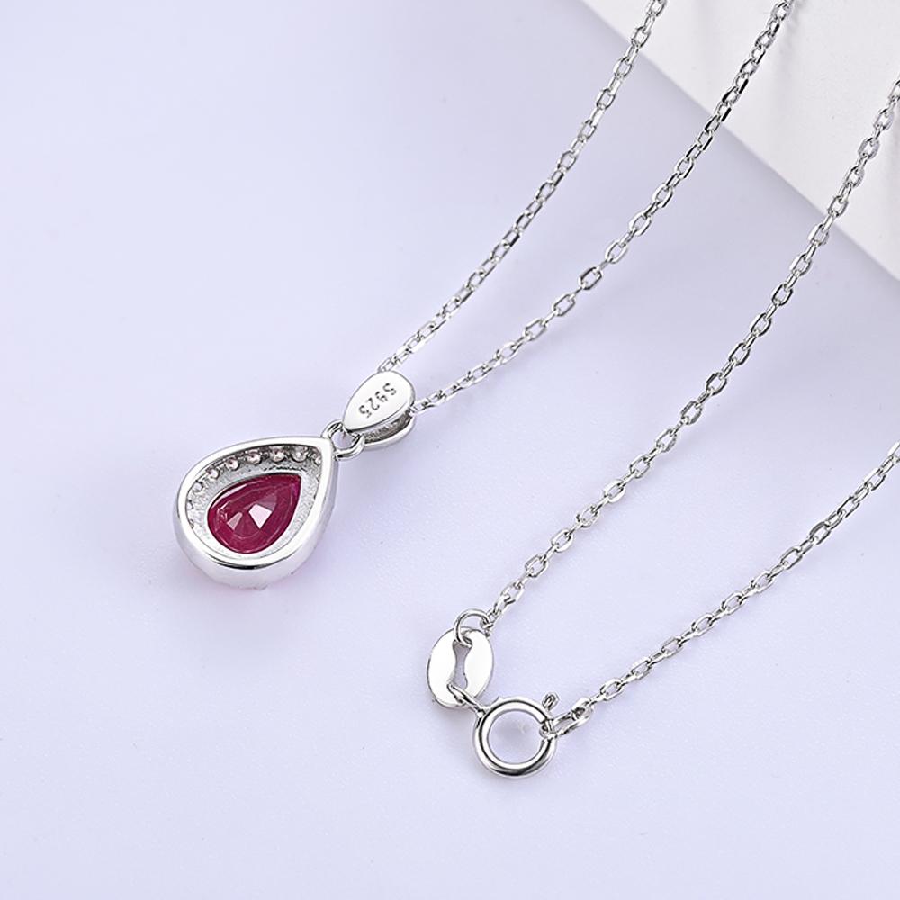 Изысканное серебряное ожерелье с рубиновым кулоном, небольшой элегантный дизайн, серебро S925, натуральные драгоценные камни, изящные ювелирные украшения для женщин, повседневная одежда