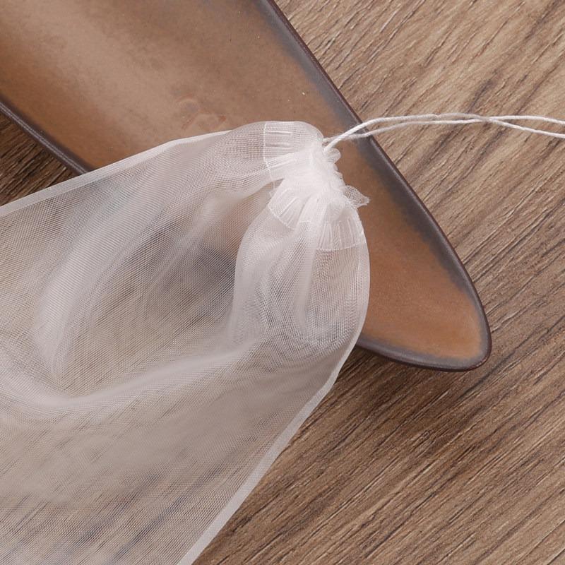 200/50pcs Nylon Disposable Teabags Transparent Empty Drawstring Filter Bags for Coffee Spice Tea Filters Tea Bag Kitchen Teaware