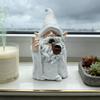 Middle Finger Smoke Gnome Statue Funny Garden Wizard Dwarf Figurine Naughty Resin Sculpture for Lawn Yard Balcony Porch Patio Home Decor