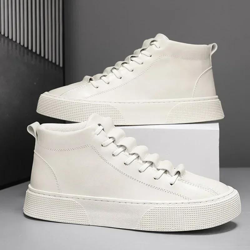 Белые кроссовки для мужчин Весенняя мода Повседневные На шнуровке Круглый носок Плоские Мужские Беговые Спортивные туфли Zapatillas Deportivas Hombre