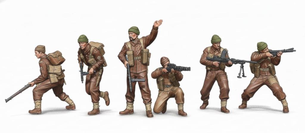 Paracel Miniatures Набор Британского Коммандос WWII Смоляной Набор MINI7247 1/72 (6 фигур)