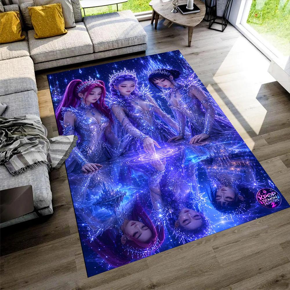 Fantasy Warrior Portraits Area Rug Perfect for Bedrooms Balcony Playrooms Foyer Anti-slip Rug Decorate Offices