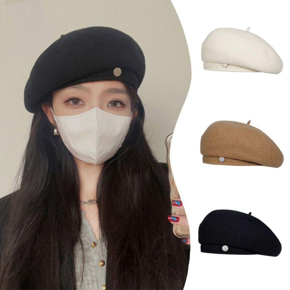 Winter Wool Felt Hat Warm Painter Hat New Wool Berets Girls
