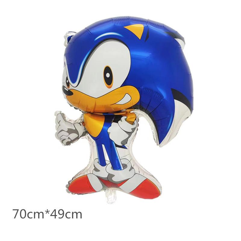 New Cartoon Sonic Balloon Blue Glitter Hedgehog Action Figure Toy Anime Baby Shower Birthday Party Decoration Supplies Kids Toy