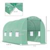 4.5m x 2m x 2m Walk-in Tunnel Greenhouse Garden Plant Growing House with Door and Ventilation Window, Green