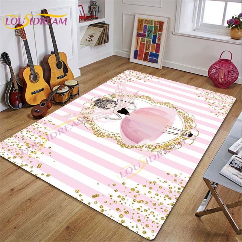 Ковер для балерины, ковер с рисунком балерины для девочек, розовые коврики для гостиной, спальни, декор для детской комнаты, декор для детской, подарок
